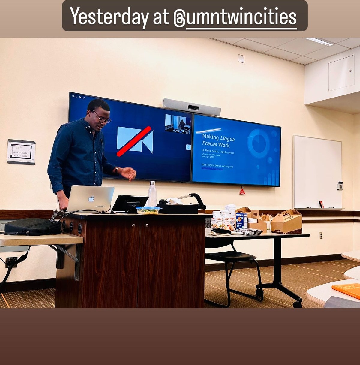 Lecture at University of Minnesota Twin Cities, 2023